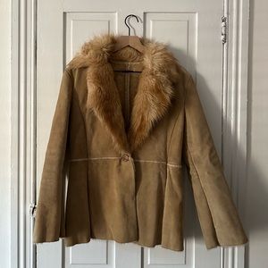 Vintage Y2K GUESS Genuine Leather Penny Lane Suede Faux Fur Jacket